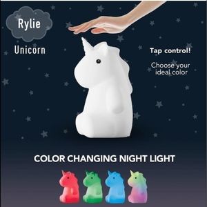 Rylie Unicorn MultiColor Integrated LED Rechargeable Silicone Night Light Lamp